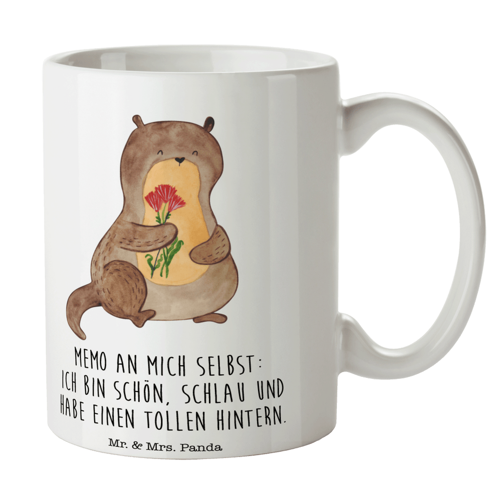Tasse Otter Blumenstrauß Otter Seeotter See Otter Becher, Kaffeetasse, Kaffeebecher, Tee, Frühstück, Büro  Otter,  Fischotter,  Seeotter