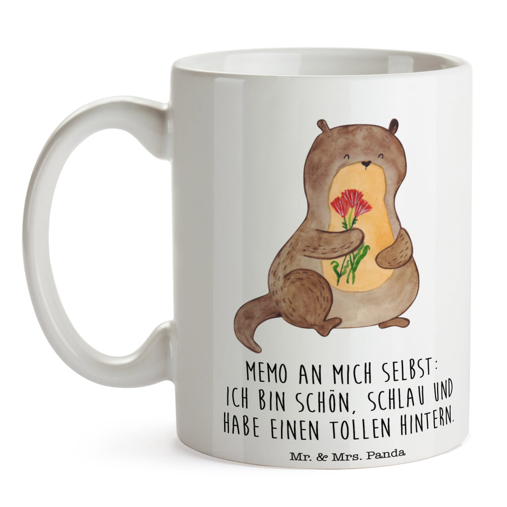 Tasse Otter Blumenstrauß Otter Seeotter See Otter Becher, Kaffeetasse, Kaffeebecher, Tee, Frühstück, Büro  Otter,  Fischotter,  Seeotter