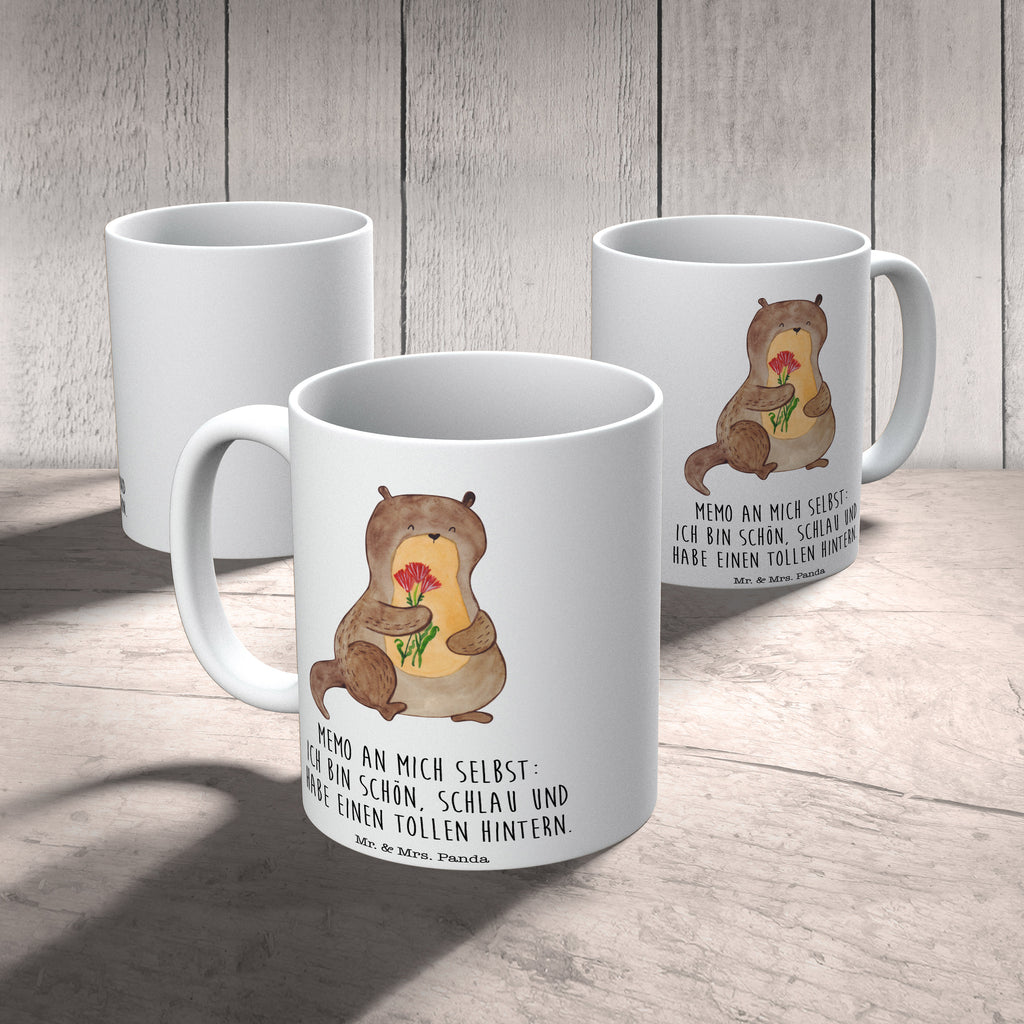 Tasse Otter Blumenstrauß Otter Seeotter See Otter Becher, Kaffeetasse, Kaffeebecher, Tee, Frühstück, Büro  Otter,  Fischotter,  Seeotter