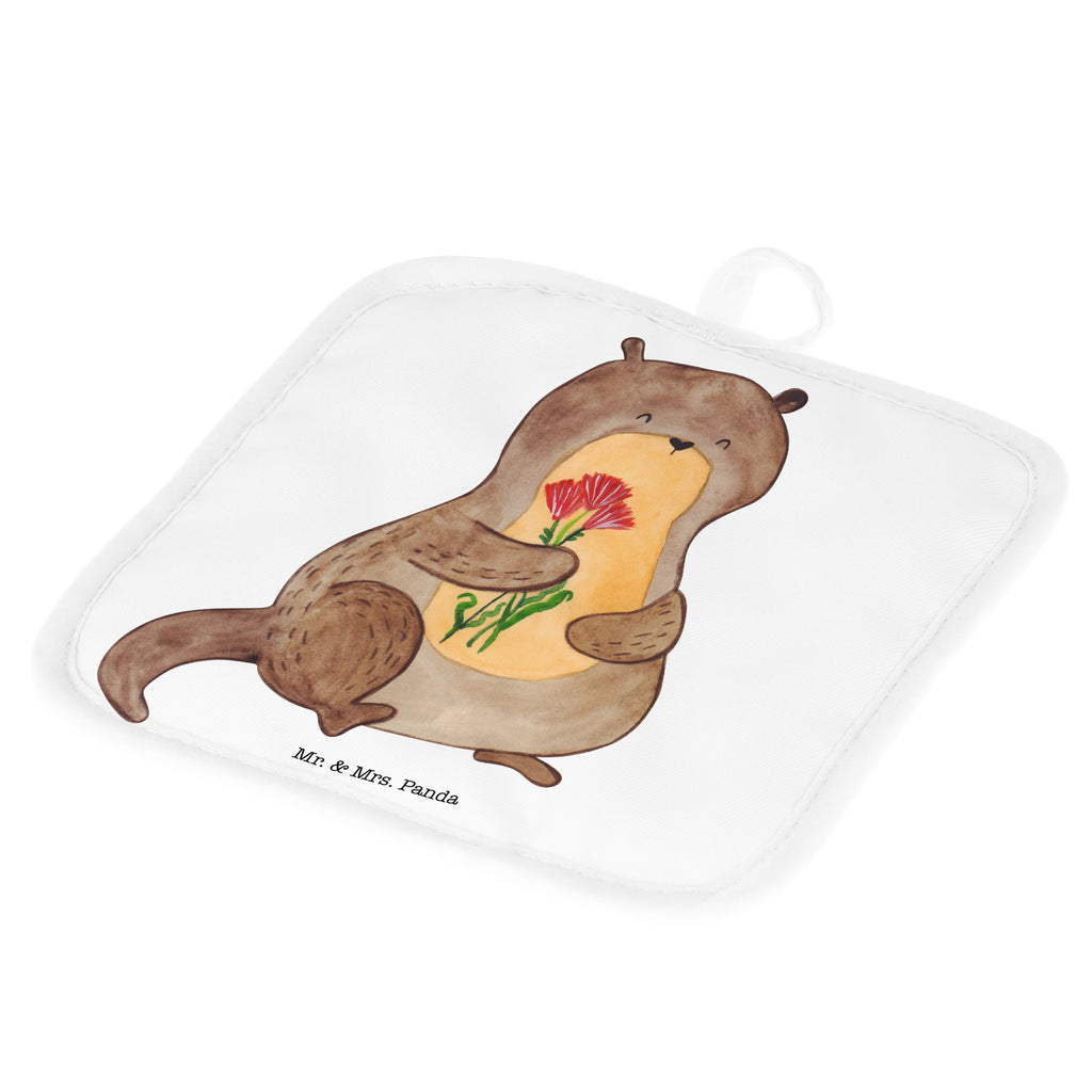 2er Set Topflappen  Otter Blumenstrauß Topflappen, Topfuntersetzer, Ofenhandschuh, Topflappen Set, Topflappen lustig, Topflappen mit Spruch, Otter, Fischotter, Seeotter, Otter Seeotter See Otter