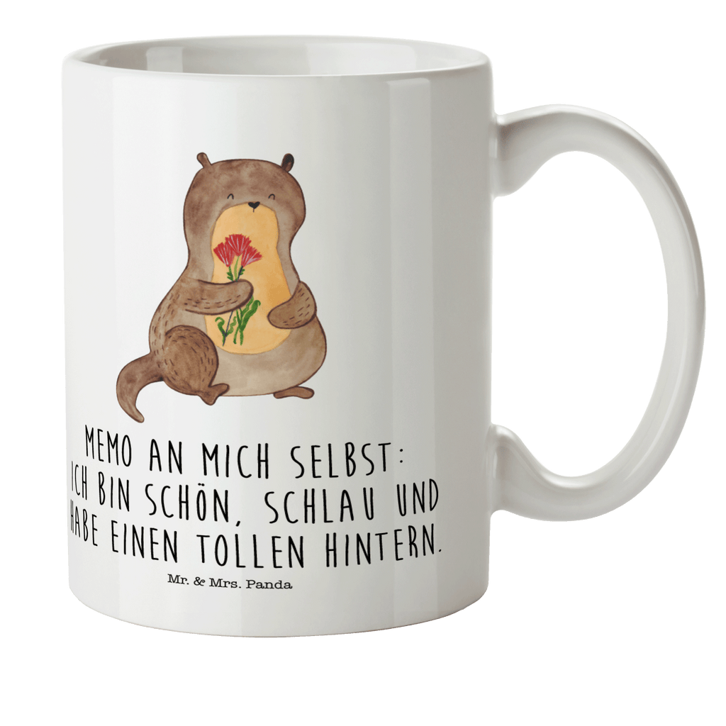 Kindertasse Otter Blumenstrauß Kunststoff Tasse, Kindergarten, Tasse, Trinkbecher, Camping Becher, Kaffeetasse, Kunststoffbecher, Kindergartenbecher, Outdoorgeschirr, Kunststoffgeschirr, Reisebecher, Reisetasse, Kinderbecher, Otter, Fischotter, Seeotter, Otter Seeotter See Otter