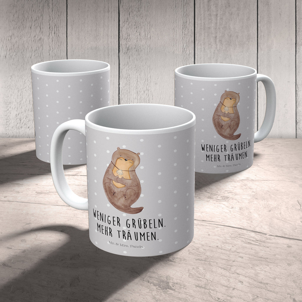 Kindertasse Otter mit Muschelmedaillon Kunststoff Tasse, Kindergarten, Tasse, Trinkbecher, Camping Becher, Kaffeetasse, Kunststoffbecher, Kindergartenbecher, Outdoorgeschirr, Kunststoffgeschirr, Reisebecher, Reisetasse, Kinderbecher, Otter, Fischotter, Seeotter, Otterliebe, grübeln, träumen, Motivation, Tagträumen, Büro