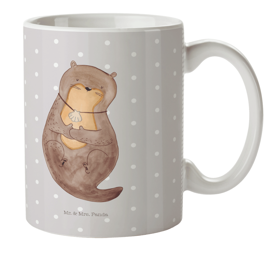 Kindertasse Otter mit Muschelmedaillon Kunststoff Tasse, Kindergarten, Tasse, Trinkbecher, Camping Becher, Kaffeetasse, Kunststoffbecher, Kindergartenbecher, Outdoorgeschirr, Kunststoffgeschirr, Reisebecher, Reisetasse, Kinderbecher, Otter, Fischotter, Seeotter, Otterliebe, grübeln, träumen, Motivation, Tagträumen, Büro