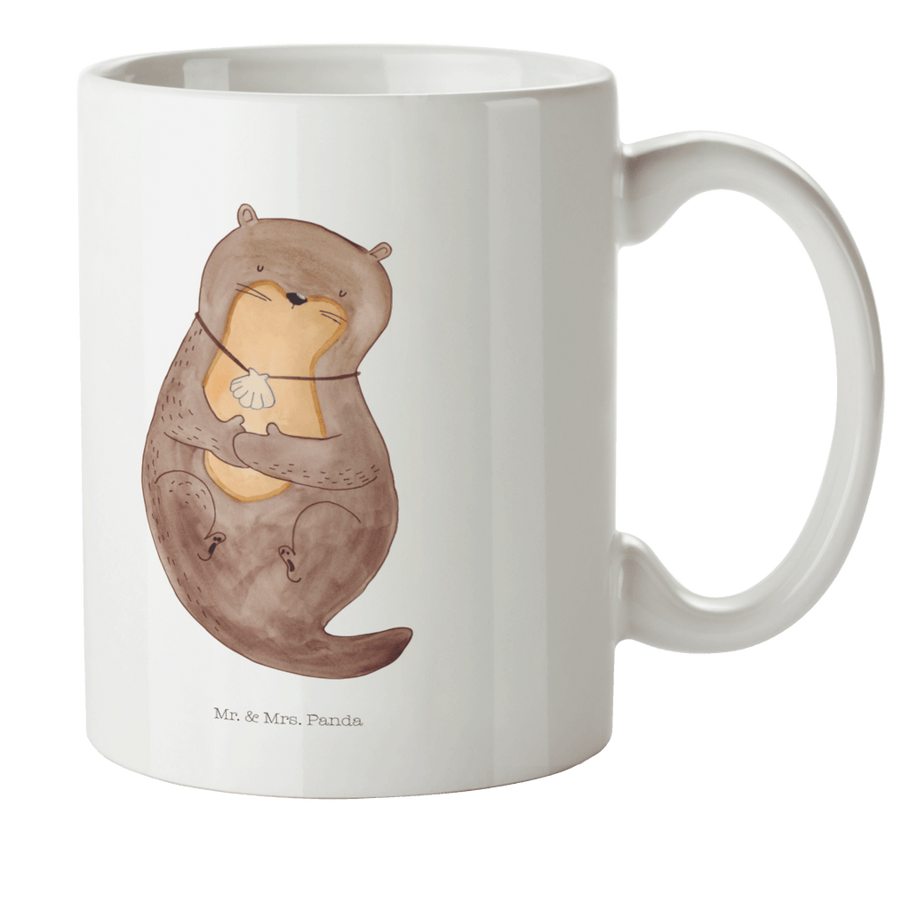 Kindertasse Otter mit Muschelmedaillon Kunststoff Tasse, Kindergarten, Tasse, Trinkbecher, Camping Becher, Kaffeetasse, Kunststoffbecher, Kindergartenbecher, Outdoorgeschirr, Kunststoffgeschirr, Reisebecher, Reisetasse, Kinderbecher, Otter, Fischotter, Seeotter, Otterliebe, grübeln, träumen, Motivation, Tagträumen, Büro