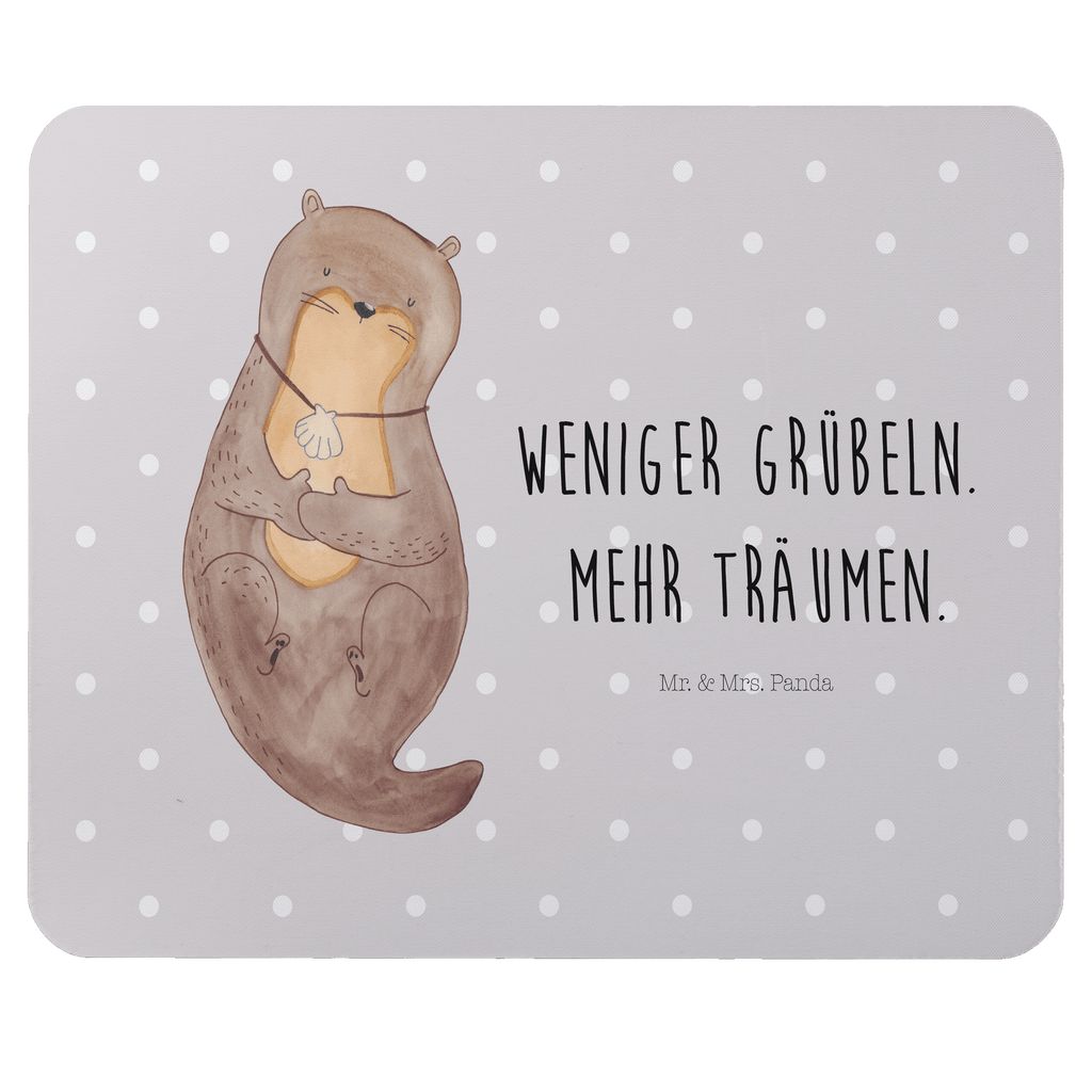 Mauspad Otter mit Muschelmedaillon Mousepad, Computer zubehör, Büroausstattung, PC Zubehör, Arbeitszimmer, Mauspad, Einzigartiges Mauspad, Designer Mauspad, Otter, Fischotter, Seeotter, Otterliebe, grübeln, träumen, Motivation, Tagträumen, Büro