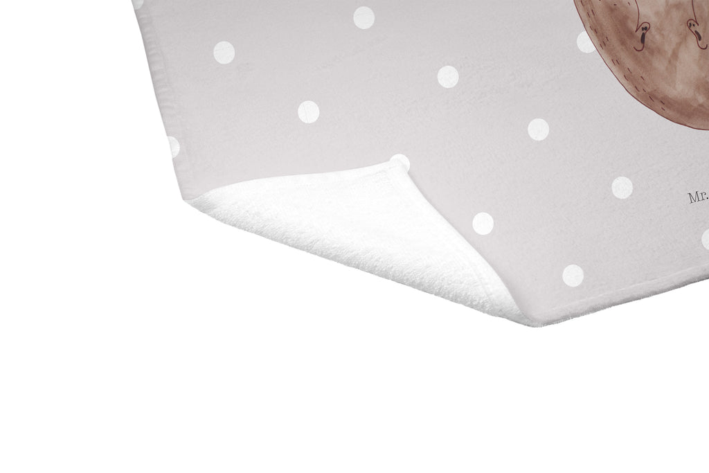 Gäste Handtuch Otter mit Muschelmedaillon Gästetuch, Reisehandtuch, Sport Handtuch, Frottier, Kinder Handtuch, Otter, Fischotter, Seeotter, Otterliebe, grübeln, träumen, Motivation, Tagträumen, Büro