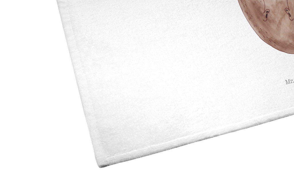 Gäste Handtuch Otter mit Muschelmedaillon Gästetuch, Reisehandtuch, Sport Handtuch, Frottier, Kinder Handtuch, Otter, Fischotter, Seeotter, Otterliebe, grübeln, träumen, Motivation, Tagträumen, Büro