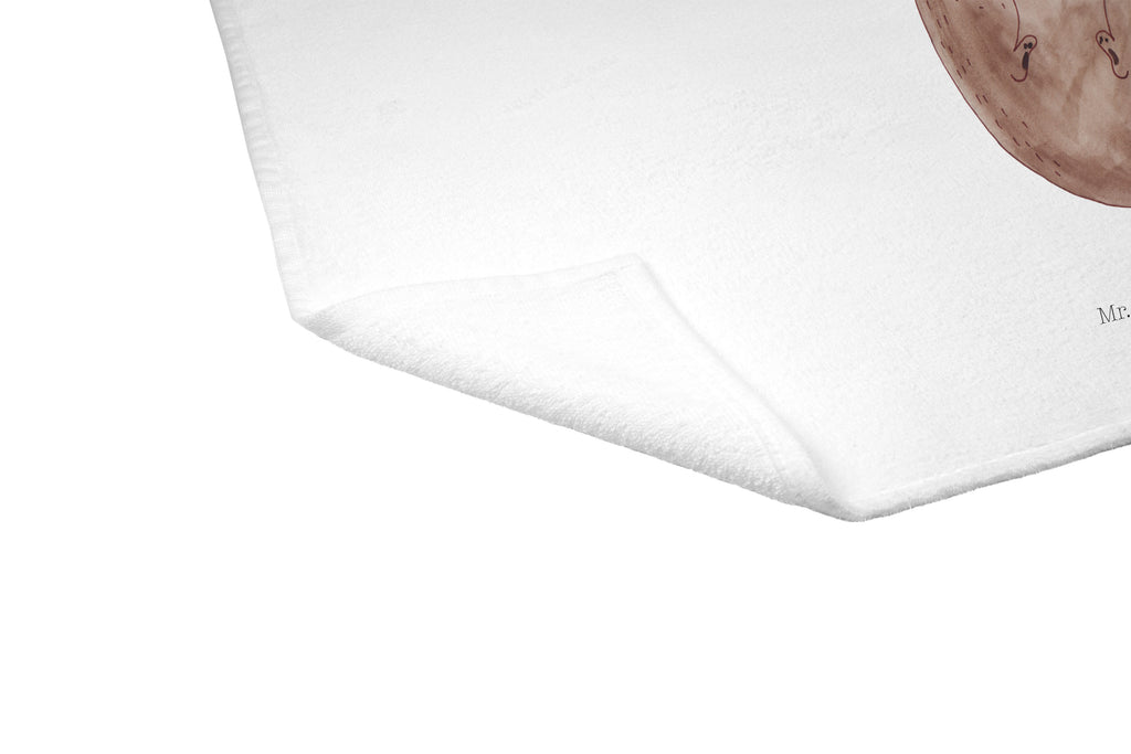 Gäste Handtuch Otter mit Muschelmedaillon Gästetuch, Reisehandtuch, Sport Handtuch, Frottier, Kinder Handtuch, Otter, Fischotter, Seeotter, Otterliebe, grübeln, träumen, Motivation, Tagträumen, Büro