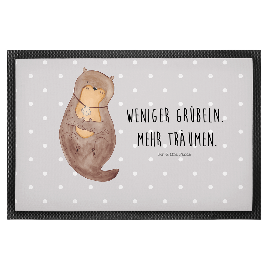 Fußmatte Otter mit Muschelmedaillon Otter, Otterliebe, Seeotter, grübeln, träumen, Motivation, Tagträumen, Büro	 Türvorleger, Schmutzmatte, Fußabtreter, Matte, Schmutzfänger, Fußabstreifer, Schmutzfangmatte, Türmatte, Motivfußmatte,  Haustürmatte, Vorleger  Otter,  Fischotter,  Seeotter