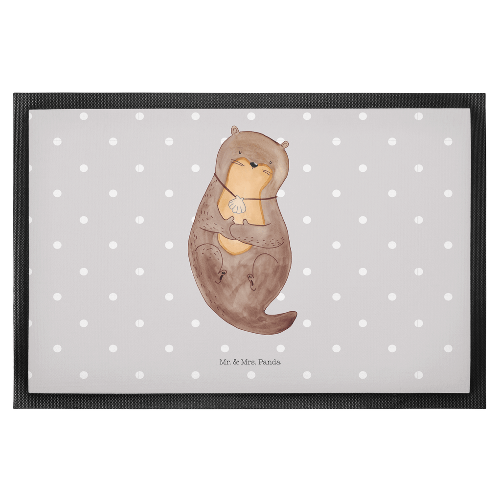 Fußmatte Otter mit Muschelmedaillon Otter, Otterliebe, Seeotter, grübeln, träumen, Motivation, Tagträumen, Büro	 Türvorleger, Schmutzmatte, Fußabtreter, Matte, Schmutzfänger, Fußabstreifer, Schmutzfangmatte, Türmatte, Motivfußmatte,  Haustürmatte, Vorleger  Otter,  Fischotter,  Seeotter