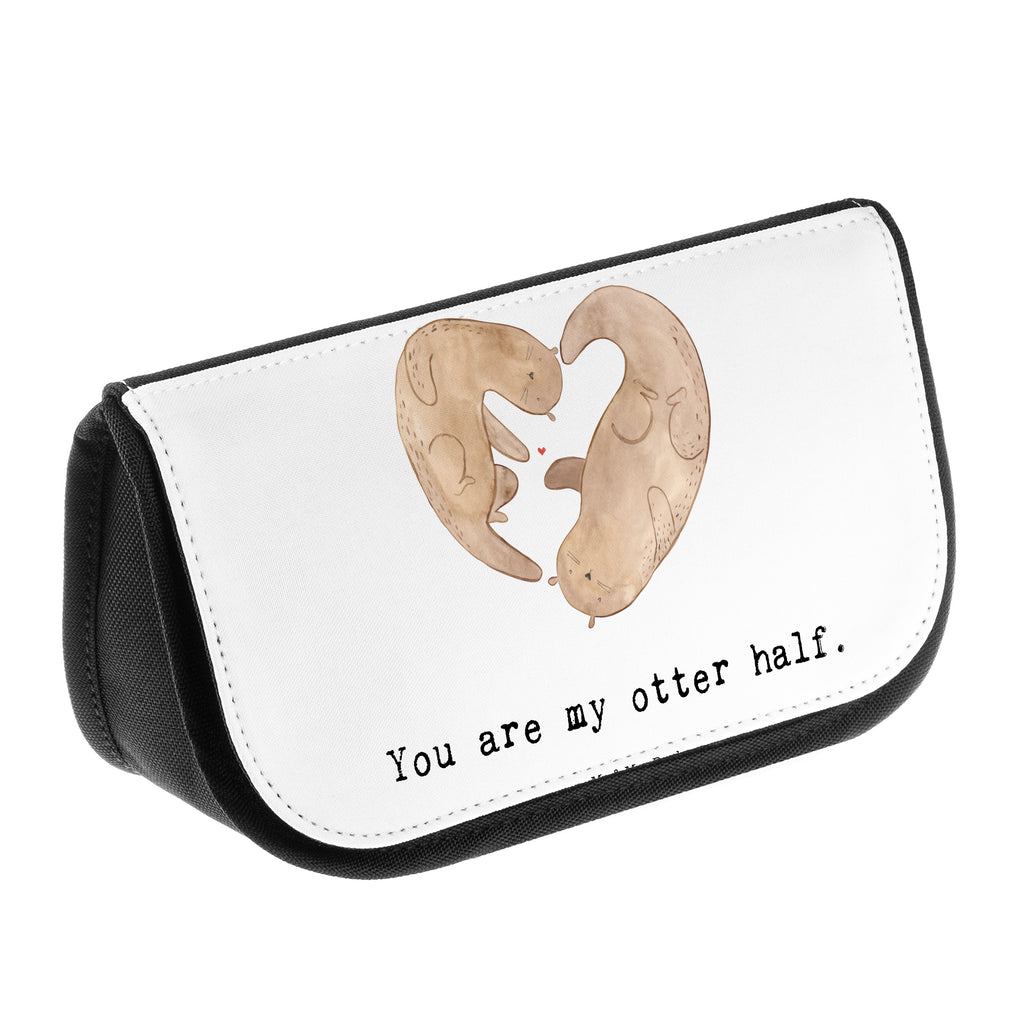 Kosmetiktasche Otter Herz Kosmetikbeutel, Kulturtasche, Kulturbeutel, Schminktasche, Make-Up Tasche, Otter, Fischotter, Seeotter, Liebe, Herz, Liebesbeweis, Liebesgeschenk, Bessere Hälfte, Love you, Jahrestag, Hochzeitstag, Verlobung, gemeinsames Leben