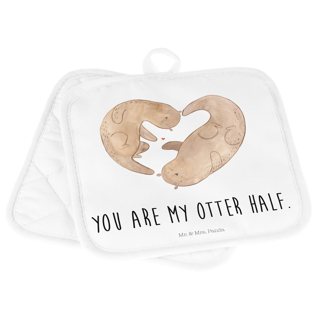 2er Set Topflappen  Otter Herz Topflappen, Topfuntersetzer, Ofenhandschuh, Topflappen Set, Topflappen lustig, Topflappen mit Spruch, Otter, Fischotter, Seeotter, Liebe, Herz, Liebesbeweis, Liebesgeschenk, Bessere Hälfte, Love you, Jahrestag, Hochzeitstag, Verlobung, gemeinsames Leben
