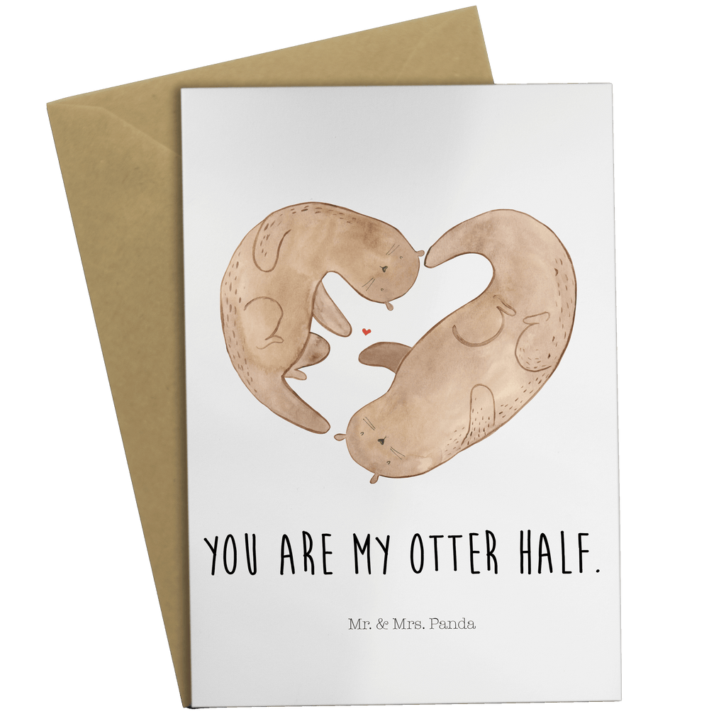 Grußkarte Otter Herz Klappkarte, Einladungskarte, Glückwunschkarte, Hochzeitskarte, Geburtstagskarte, Karte, Otter, Fischotter, Seeotter, Liebe, Herz, Liebesbeweis, Liebesgeschenk, Bessere Hälfte, Love you, Jahrestag, Hochzeitstag, Verlobung, gemeinsames Leben