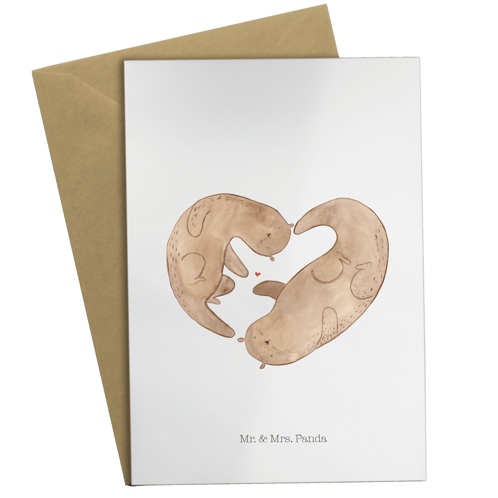 Grußkarte Otter Herz Klappkarte, Einladungskarte, Glückwunschkarte, Hochzeitskarte, Geburtstagskarte, Karte, Otter, Fischotter, Seeotter, Liebe, Herz, Liebesbeweis, Liebesgeschenk, Bessere Hälfte, Love you, Jahrestag, Hochzeitstag, Verlobung, gemeinsames Leben