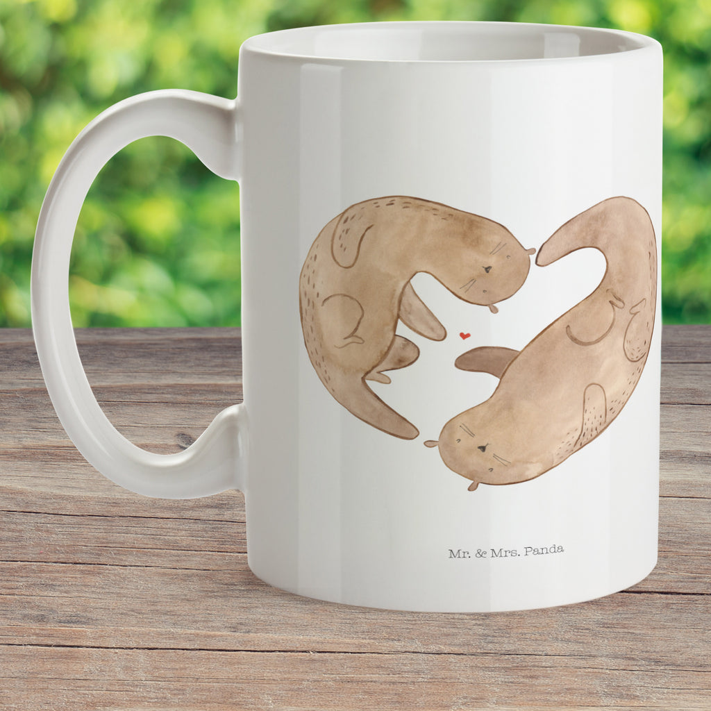 Kindertasse Otter Herz Kunststoff Tasse, Kindergarten, Tasse, Trinkbecher, Camping Becher, Kaffeetasse, Kunststoffbecher, Kindergartenbecher, Outdoorgeschirr, Kunststoffgeschirr, Reisebecher, Reisetasse, Kinderbecher, Otter, Fischotter, Seeotter, Liebe, Herz, Liebesbeweis, Liebesgeschenk, Bessere Hälfte, Love you, Jahrestag, Hochzeitstag, Verlobung, gemeinsames Leben
