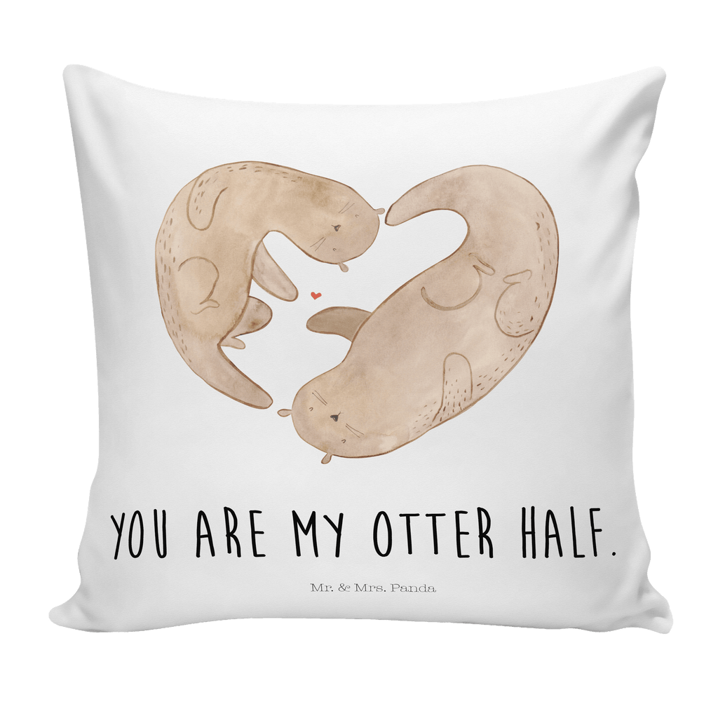40x40 Kissen Otter Herz Kissenhülle, Kopfkissen, Sofakissen, Dekokissen, Motivkissen, Otter, Fischotter, Seeotter, Liebe, Herz, Liebesbeweis, Liebesgeschenk, Bessere Hälfte, Love you, Jahrestag, Hochzeitstag, Verlobung, gemeinsames Leben