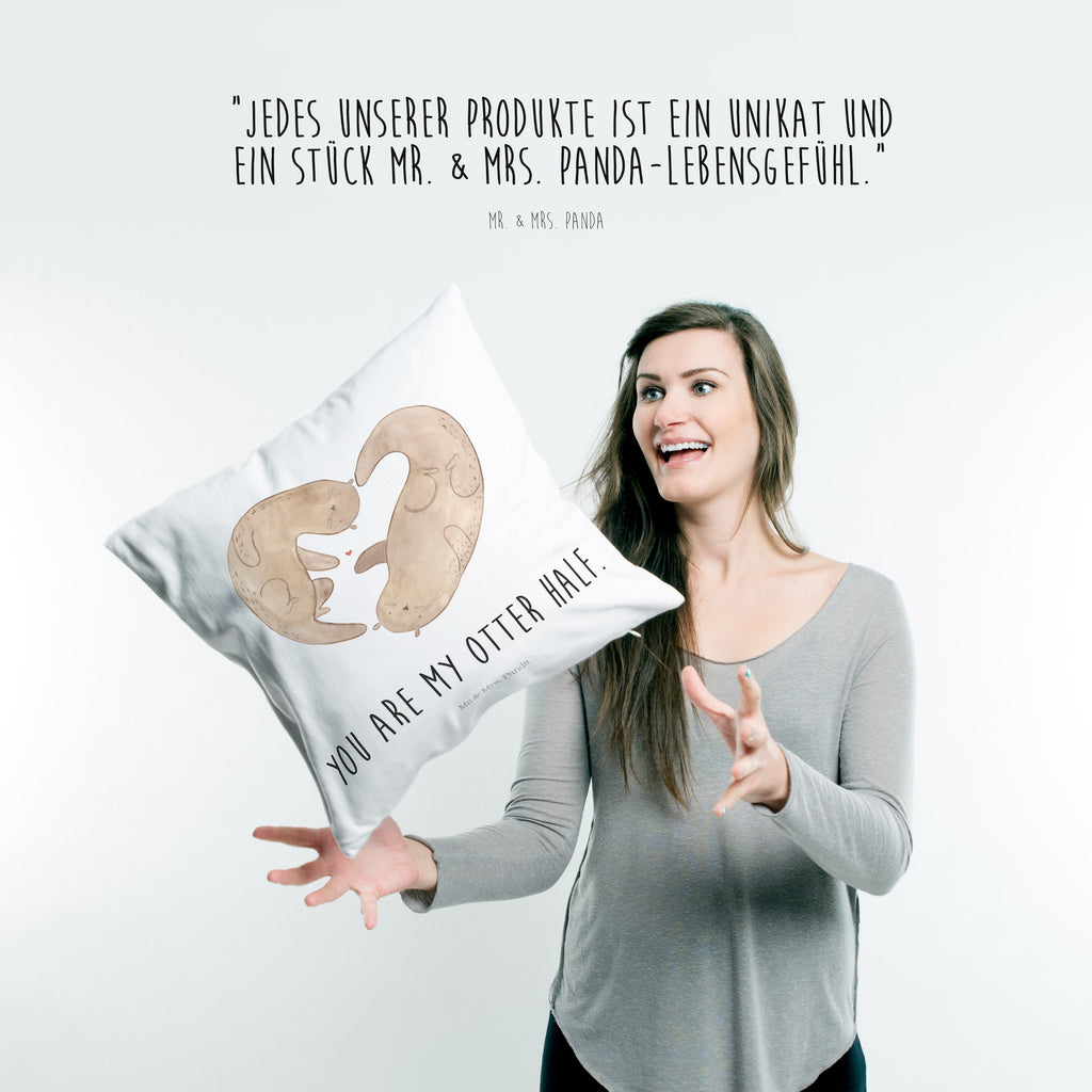 40x40 Kissen Otter Herz Kissenhülle, Kopfkissen, Sofakissen, Dekokissen, Motivkissen, Otter, Fischotter, Seeotter, Liebe, Herz, Liebesbeweis, Liebesgeschenk, Bessere Hälfte, Love you, Jahrestag, Hochzeitstag, Verlobung, gemeinsames Leben