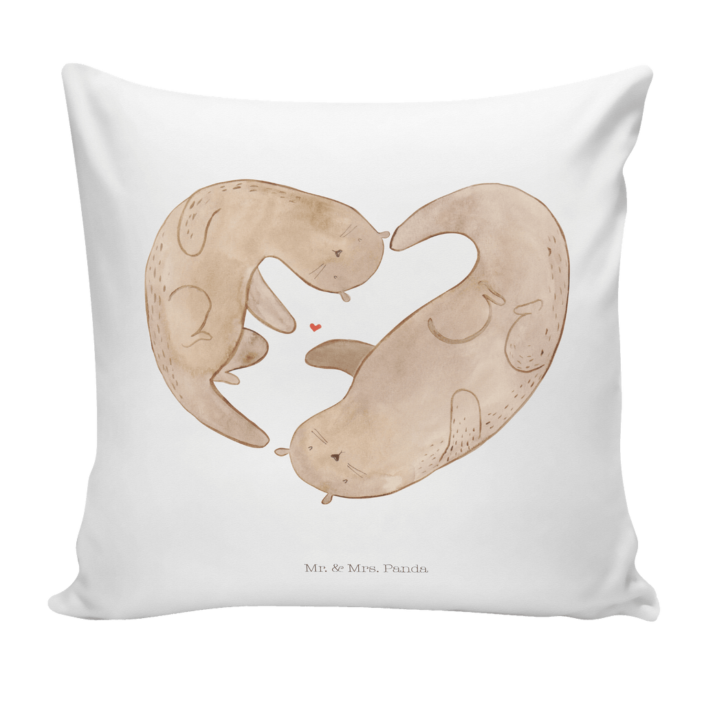 40x40 Kissen Otter Herz Kissenhülle, Kopfkissen, Sofakissen, Dekokissen, Motivkissen, Otter, Fischotter, Seeotter, Liebe, Herz, Liebesbeweis, Liebesgeschenk, Bessere Hälfte, Love you, Jahrestag, Hochzeitstag, Verlobung, gemeinsames Leben