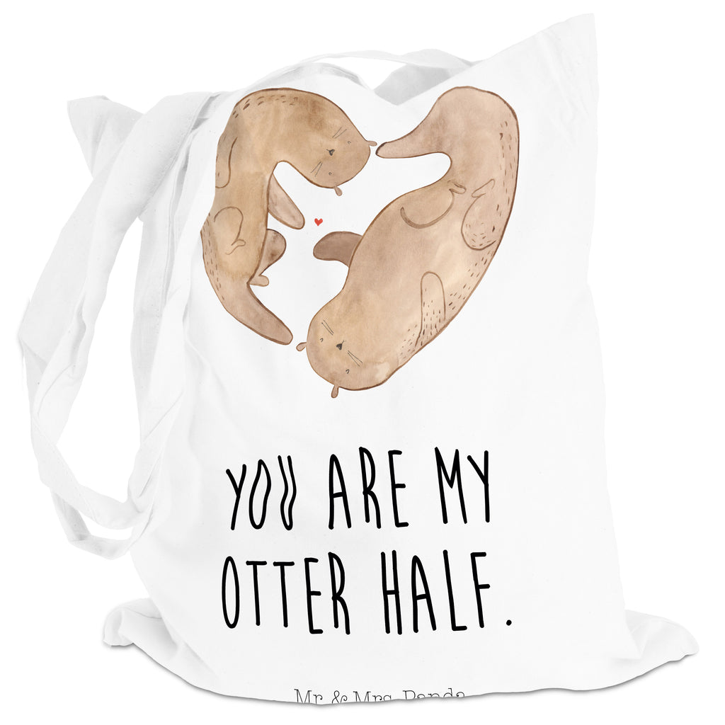 Tragetasche Otter Herz Beuteltasche, Beutel, Einkaufstasche, Jutebeutel, Stoffbeutel, Otter, Fischotter, Seeotter, Liebe, Herz, Liebesbeweis, Liebesgeschenk, Bessere Hälfte, Love you, Jahrestag, Hochzeitstag, Verlobung, gemeinsames Leben