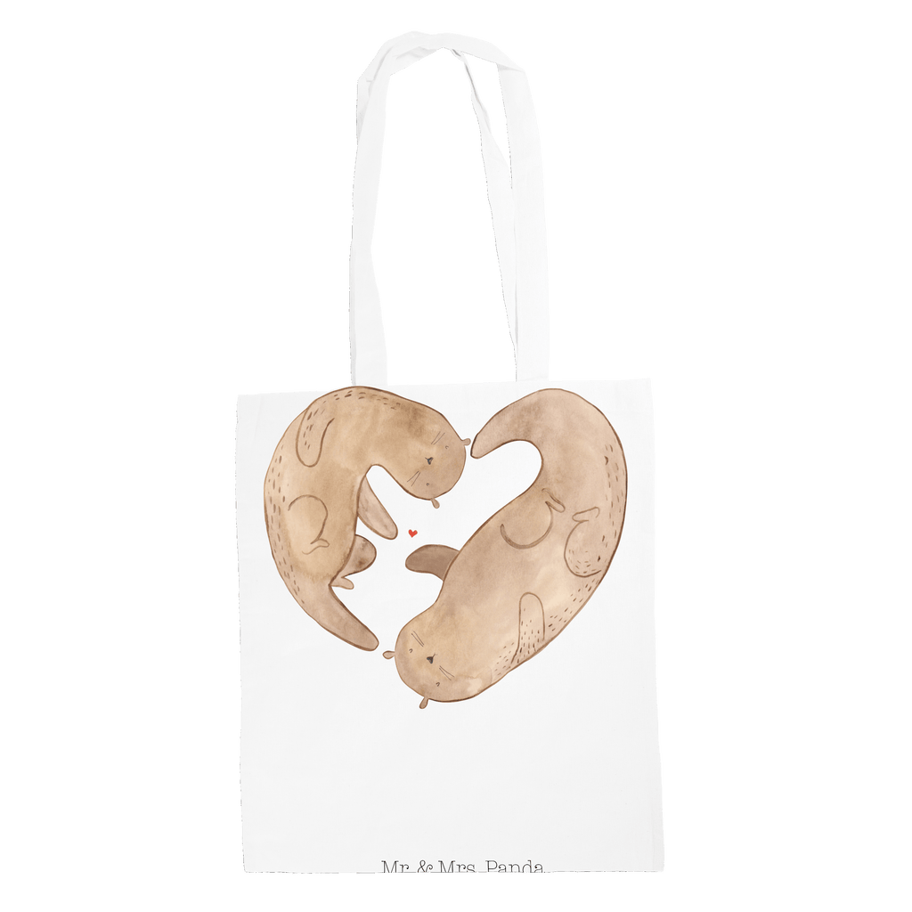 Tragetasche Otter Herz Beuteltasche, Beutel, Einkaufstasche, Jutebeutel, Stoffbeutel, Otter, Fischotter, Seeotter, Liebe, Herz, Liebesbeweis, Liebesgeschenk, Bessere Hälfte, Love you, Jahrestag, Hochzeitstag, Verlobung, gemeinsames Leben