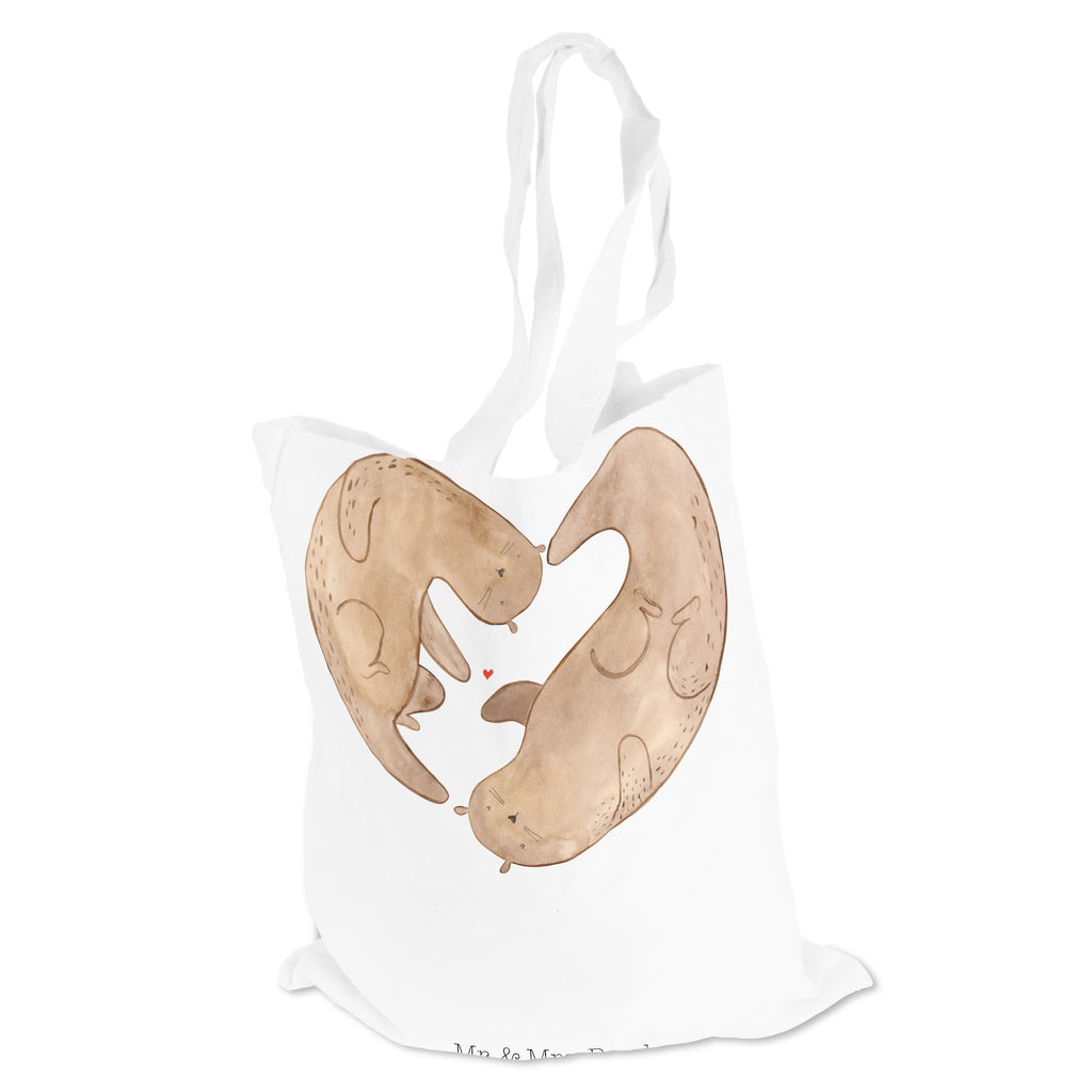 Tragetasche Otter Herz Beuteltasche, Beutel, Einkaufstasche, Jutebeutel, Stoffbeutel, Otter, Fischotter, Seeotter, Liebe, Herz, Liebesbeweis, Liebesgeschenk, Bessere Hälfte, Love you, Jahrestag, Hochzeitstag, Verlobung, gemeinsames Leben