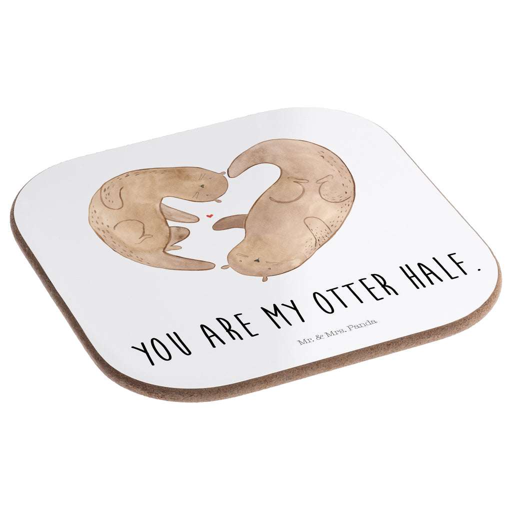 Quadratische Untersetzer Otter Herz Bierdeckel, Glasuntersetzer, Untersetzer Gläser, Getränkeuntersetzer, Otter, Fischotter, Seeotter, Liebe, Herz, Liebesbeweis, Liebesgeschenk, Bessere Hälfte, Love you, Jahrestag, Hochzeitstag, Verlobung, gemeinsames Leben