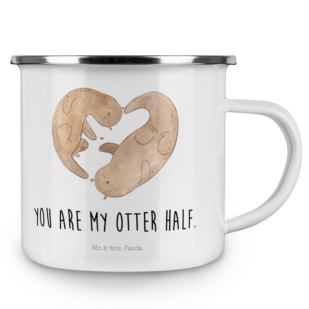 Camping Emaille Tasse Otter Herz Campingtasse, Trinkbecher, Metalltasse, Outdoor Tasse, Emaille Trinkbecher, Blechtasse Outdoor, Emaille Campingbecher, Edelstahl Trinkbecher, Metalltasse für Camping, Kaffee Blechtasse, Camping Tasse Metall, Otter, Fischotter, Seeotter, Liebe, Herz, Liebesbeweis, Liebesgeschenk, Bessere Hälfte, Love you, Jahrestag, Hochzeitstag, Verlobung, gemeinsames Leben
