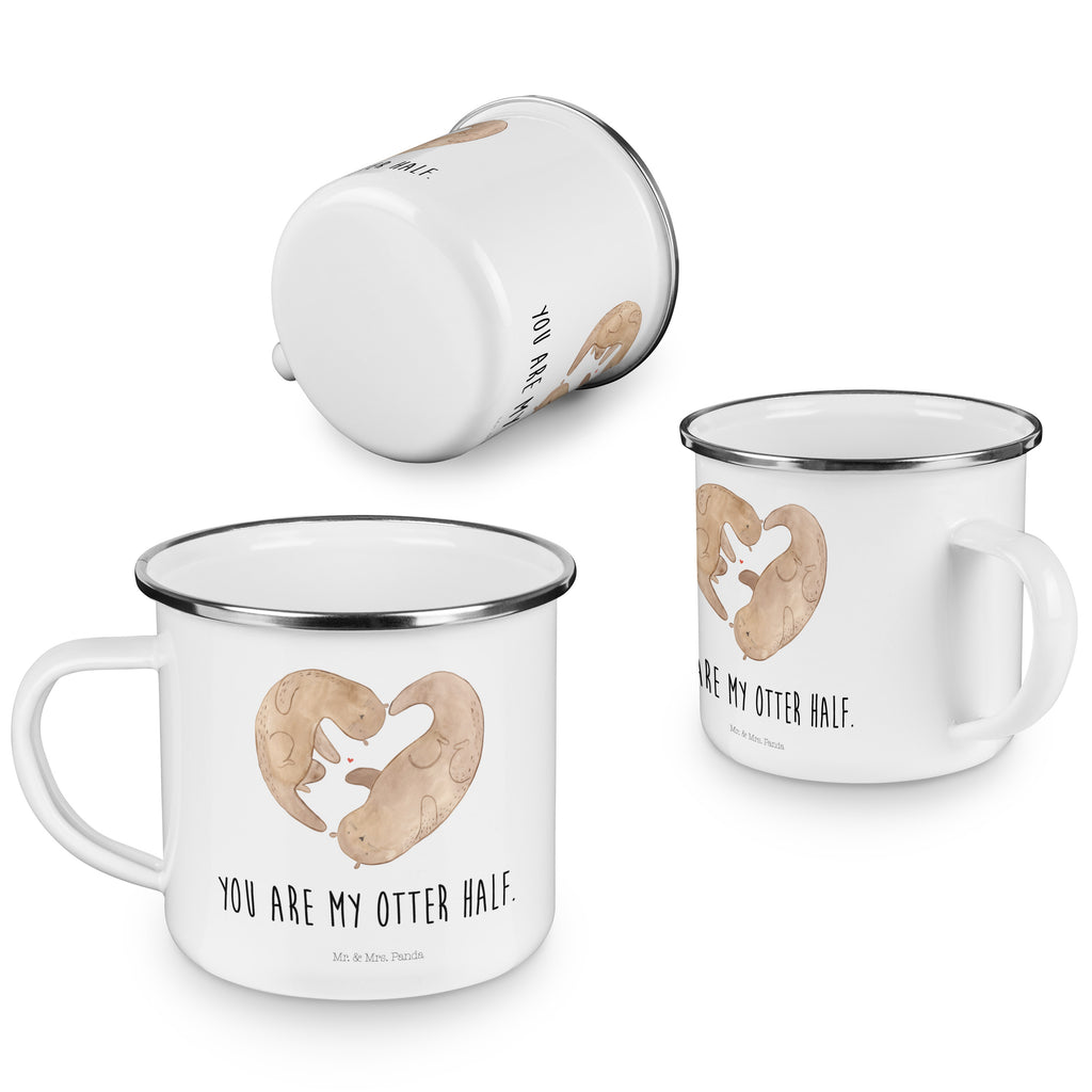 Camping Emaille Tasse Otter Herz Campingtasse, Trinkbecher, Metalltasse, Outdoor Tasse, Emaille Trinkbecher, Blechtasse Outdoor, Emaille Campingbecher, Edelstahl Trinkbecher, Metalltasse für Camping, Kaffee Blechtasse, Camping Tasse Metall, Otter, Fischotter, Seeotter, Liebe, Herz, Liebesbeweis, Liebesgeschenk, Bessere Hälfte, Love you, Jahrestag, Hochzeitstag, Verlobung, gemeinsames Leben