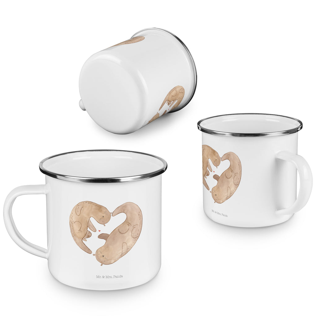 Camping Emaille Tasse Otter Herz Campingtasse, Trinkbecher, Metalltasse, Outdoor Tasse, Emaille Trinkbecher, Blechtasse Outdoor, Emaille Campingbecher, Edelstahl Trinkbecher, Metalltasse für Camping, Kaffee Blechtasse, Camping Tasse Metall, Otter, Fischotter, Seeotter, Liebe, Herz, Liebesbeweis, Liebesgeschenk, Bessere Hälfte, Love you, Jahrestag, Hochzeitstag, Verlobung, gemeinsames Leben