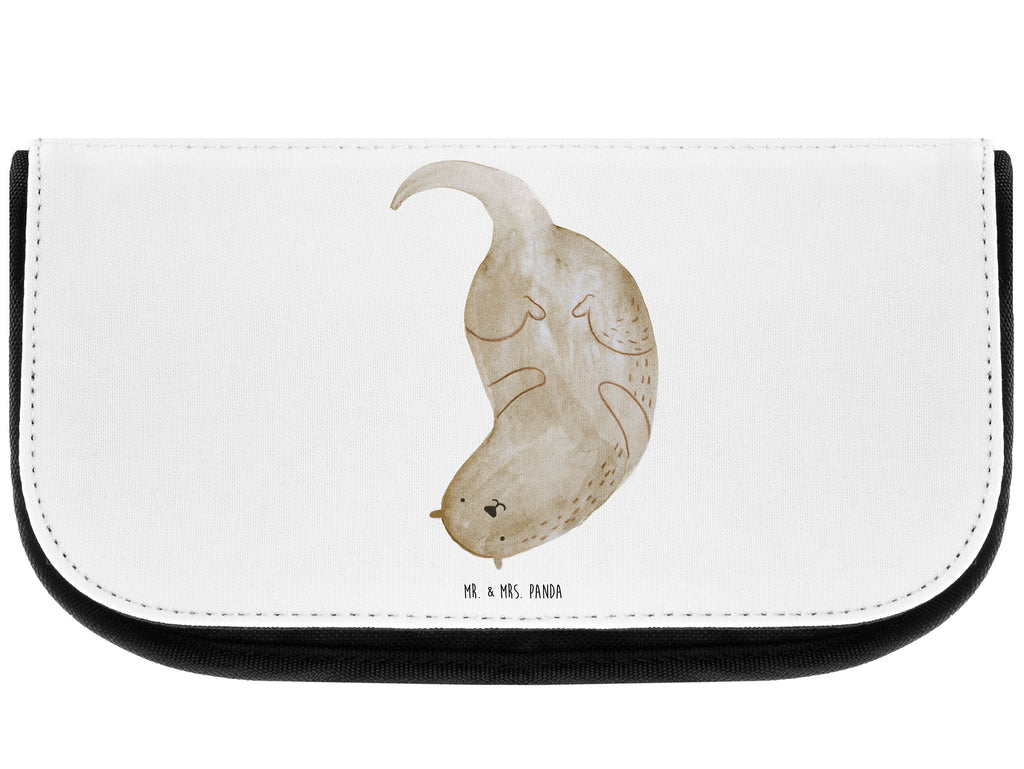 Kosmetiktasche Otter kopfüber Kosmetikbeutel, Kulturtasche, Kulturbeutel, Schminktasche, Make-Up Tasche, Otter, Fischotter, Seeotter, Otter Seeotter See Otter