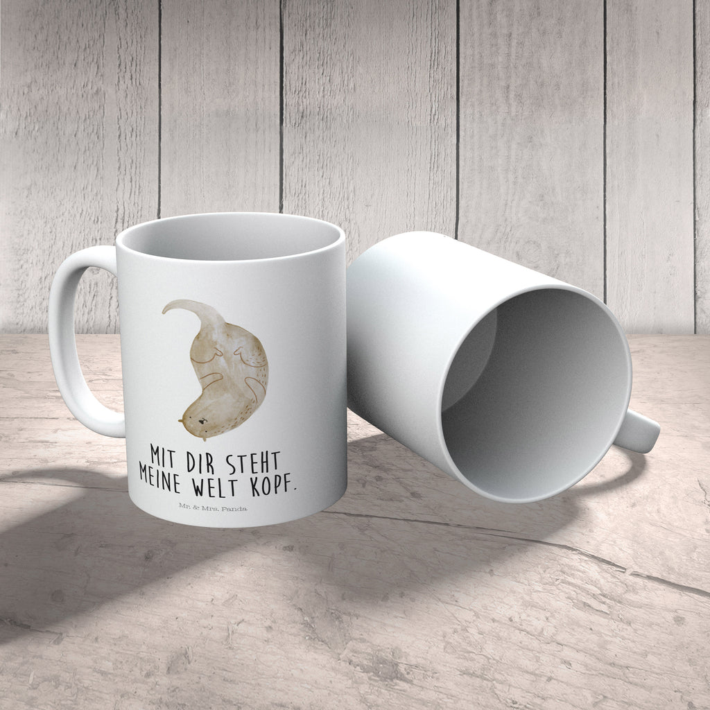 Kindertasse Otter kopfüber Kunststoff Tasse, Kindergarten, Tasse, Trinkbecher, Camping Becher, Kaffeetasse, Kunststoffbecher, Kindergartenbecher, Outdoorgeschirr, Kunststoffgeschirr, Reisebecher, Reisetasse, Kinderbecher, Otter, Fischotter, Seeotter, Otter Seeotter See Otter