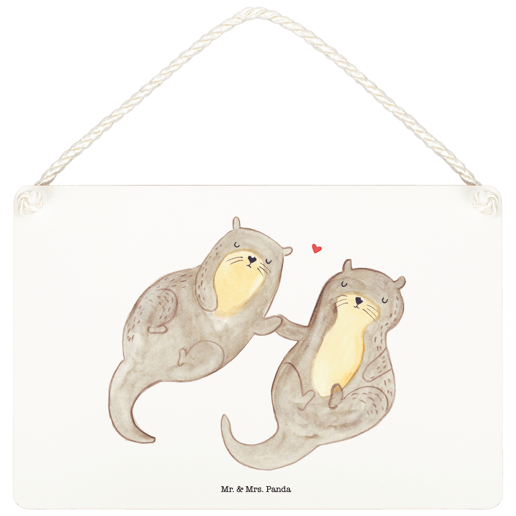 Deko Schild Otter händchenhaltend Dekoschild, Deko Schild, Schild, Tür Schild, Türschild, Holzschild, Wandschild, Wanddeko, Otter, Fischotter, Seeotter, Otter Seeotter See Otter