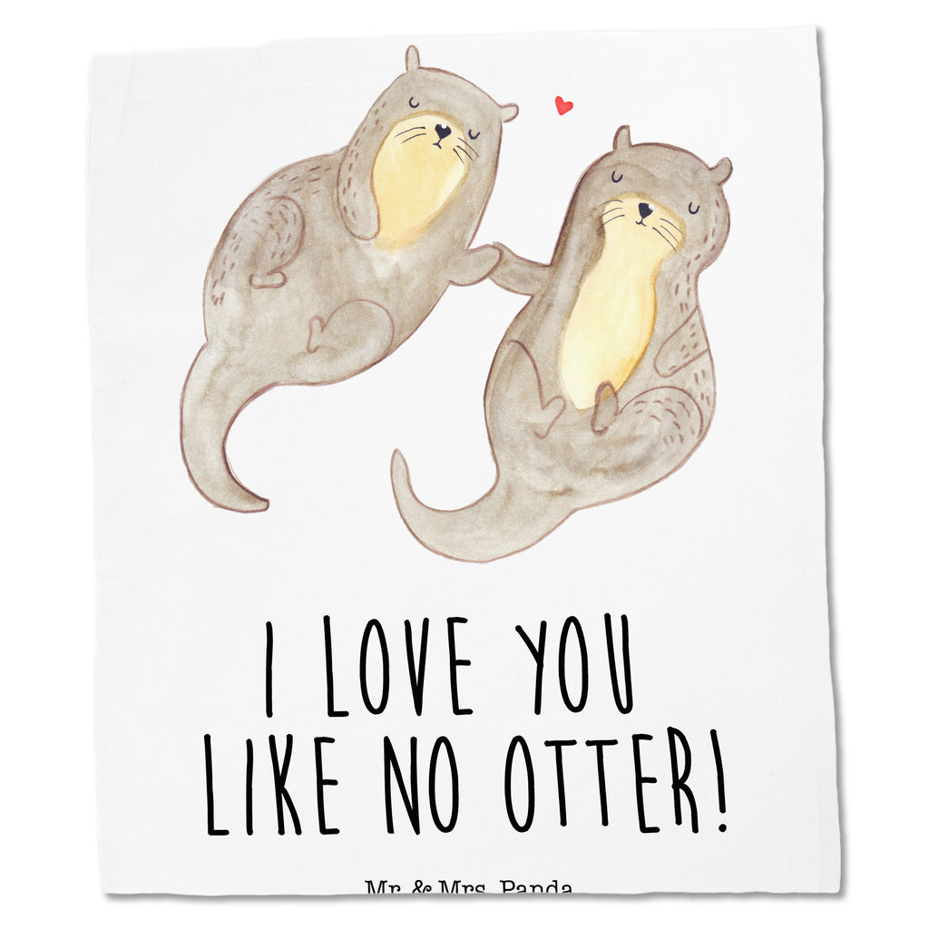 Tragetasche Otter händchenhaltend Beuteltasche, Beutel, Einkaufstasche, Jutebeutel, Stoffbeutel, Otter, Fischotter, Seeotter, Otter Seeotter See Otter