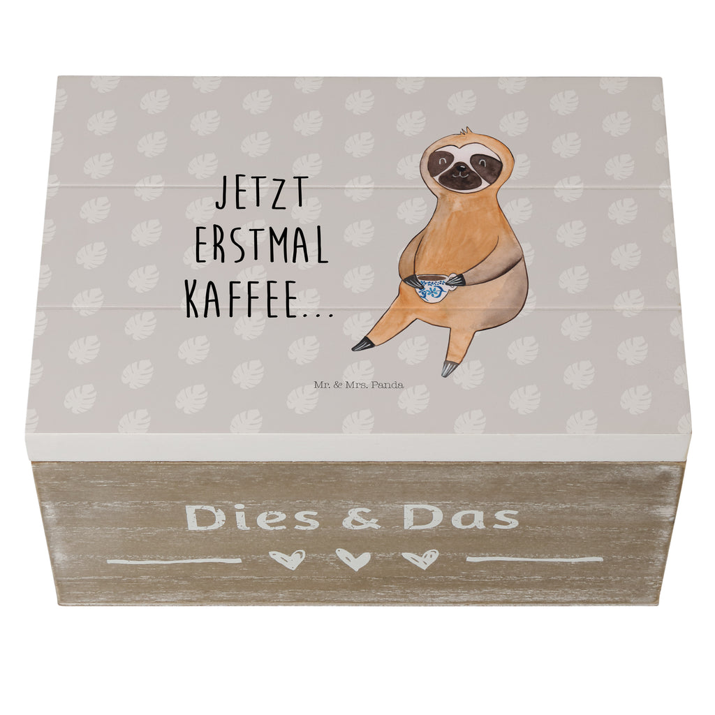 Holzkiste Faultier Kaffee Holzkiste, Kiste, Schatzkiste, Truhe, Schatulle, XXL, Erinnerungsbox, Erinnerungskiste, Dekokiste, Aufbewahrungsbox, Faultier, Faultier Geschenk, Faultier Deko, Faultiere, faul, Lieblingstier, Kaffee, erster Kaffee, Morgenmuffel, Frühaufsteher, Kaffeetasse, Genießer, Coffee, Kaffeegetränk