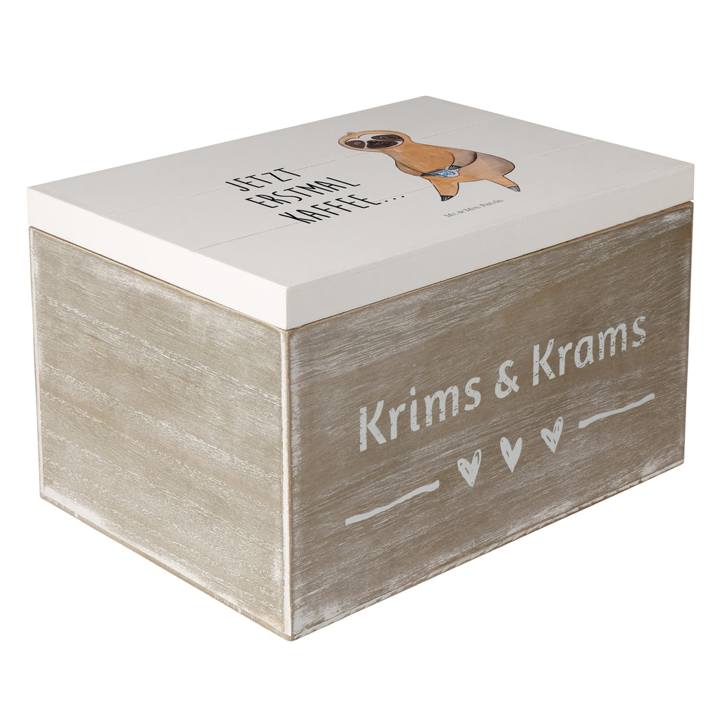 Holzkiste Faultier Kaffee Holzkiste, Kiste, Schatzkiste, Truhe, Schatulle, XXL, Erinnerungsbox, Erinnerungskiste, Dekokiste, Aufbewahrungsbox, Faultier, Faultier Geschenk, Faultier Deko, Faultiere, faul, Lieblingstier, Kaffee, erster Kaffee, Morgenmuffel, Frühaufsteher, Kaffeetasse, Genießer, Coffee, Kaffeegetränk