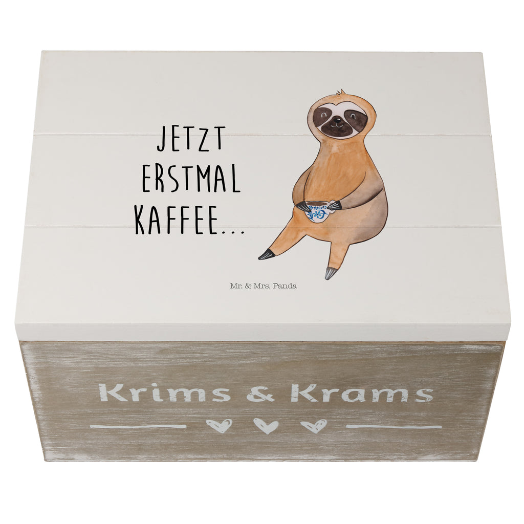 Holzkiste Faultier Kaffee Holzkiste, Kiste, Schatzkiste, Truhe, Schatulle, XXL, Erinnerungsbox, Erinnerungskiste, Dekokiste, Aufbewahrungsbox, Faultier, Faultier Geschenk, Faultier Deko, Faultiere, faul, Lieblingstier, Kaffee, erster Kaffee, Morgenmuffel, Frühaufsteher, Kaffeetasse, Genießer, Coffee, Kaffeegetränk