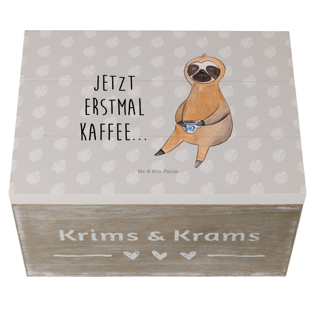 Holzkiste Faultier Kaffee Holzkiste, Kiste, Schatzkiste, Truhe, Schatulle, XXL, Erinnerungsbox, Erinnerungskiste, Dekokiste, Aufbewahrungsbox, Faultier, Faultier Geschenk, Faultier Deko, Faultiere, faul, Lieblingstier, Kaffee, erster Kaffee, Morgenmuffel, Frühaufsteher, Kaffeetasse, Genießer, Coffee, Kaffeegetränk