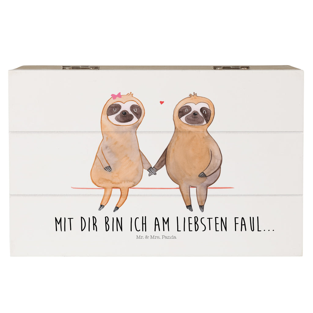 Holzkiste Faultier Pärchen Holzkiste, Kiste, Schatzkiste, Truhe, Schatulle, XXL, Erinnerungsbox, Erinnerungskiste, Dekokiste, Aufbewahrungsbox, Faultier, Faultier Geschenk, Faultier Deko, Faultiere, faul, Lieblingstier, Liebe, Liebespaar, Faultierliebe, Faultierpärchen, verliebt, verlobt, gemeinsam, relaxen, Pärchen, Beziehung, Langsamkeit