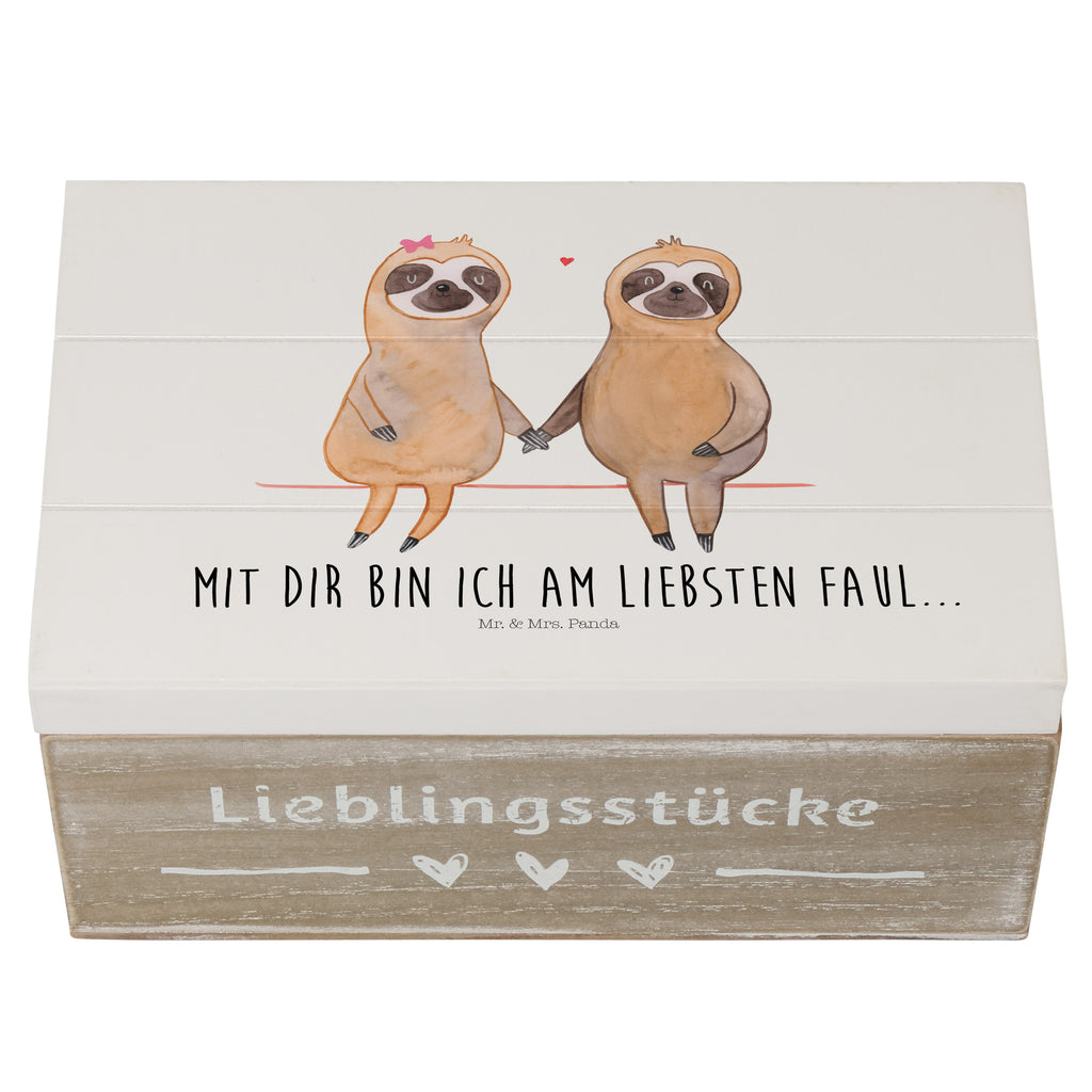 Holzkiste Faultier Pärchen Holzkiste, Kiste, Schatzkiste, Truhe, Schatulle, XXL, Erinnerungsbox, Erinnerungskiste, Dekokiste, Aufbewahrungsbox, Faultier, Faultier Geschenk, Faultier Deko, Faultiere, faul, Lieblingstier, Liebe, Liebespaar, Faultierliebe, Faultierpärchen, verliebt, verlobt, gemeinsam, relaxen, Pärchen, Beziehung, Langsamkeit
