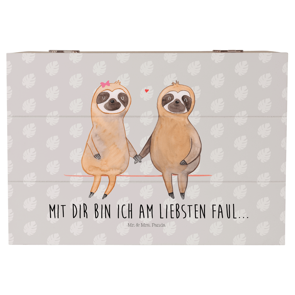 Holzkiste Faultier Pärchen Holzkiste, Kiste, Schatzkiste, Truhe, Schatulle, XXL, Erinnerungsbox, Erinnerungskiste, Dekokiste, Aufbewahrungsbox, Faultier, Faultier Geschenk, Faultier Deko, Faultiere, faul, Lieblingstier, Liebe, Liebespaar, Faultierliebe, Faultierpärchen, verliebt, verlobt, gemeinsam, relaxen, Pärchen, Beziehung, Langsamkeit