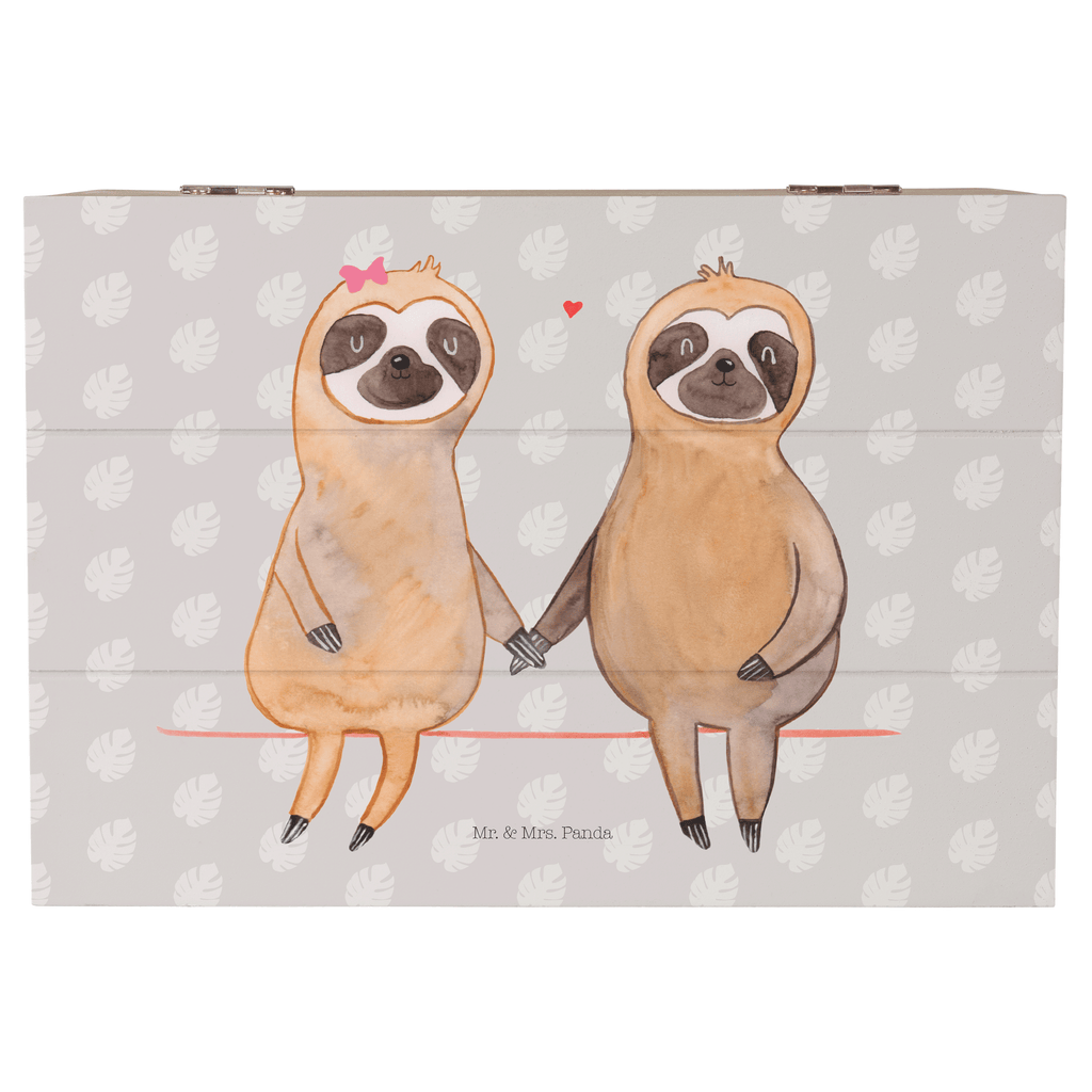 Holzkiste Faultier Pärchen Holzkiste, Kiste, Schatzkiste, Truhe, Schatulle, XXL, Erinnerungsbox, Erinnerungskiste, Dekokiste, Aufbewahrungsbox, Faultier, Faultier Geschenk, Faultier Deko, Faultiere, faul, Lieblingstier, Liebe, Liebespaar, Faultierliebe, Faultierpärchen, verliebt, verlobt, gemeinsam, relaxen, Pärchen, Beziehung, Langsamkeit