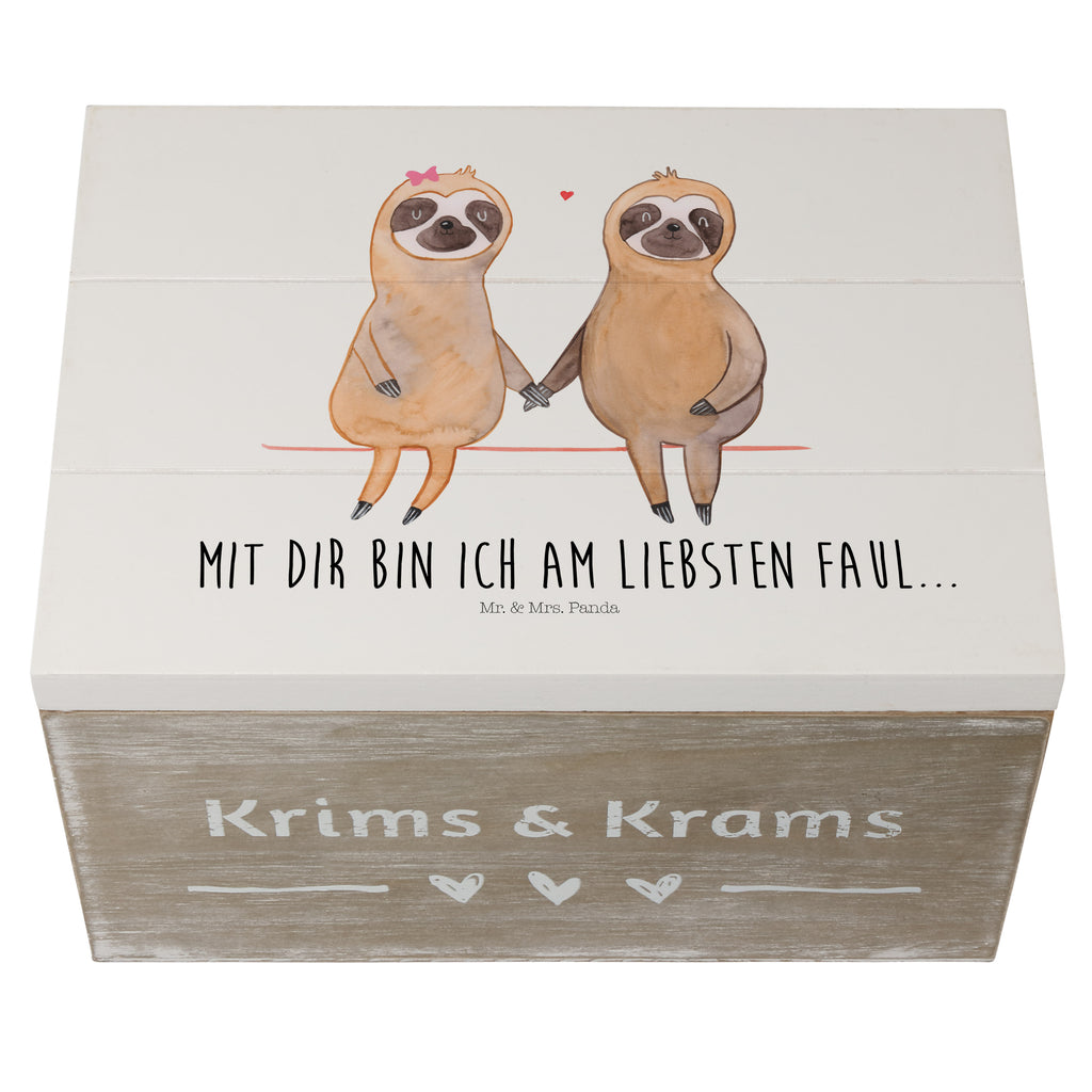 Holzkiste Faultier Pärchen Holzkiste, Kiste, Schatzkiste, Truhe, Schatulle, XXL, Erinnerungsbox, Erinnerungskiste, Dekokiste, Aufbewahrungsbox, Faultier, Faultier Geschenk, Faultier Deko, Faultiere, faul, Lieblingstier, Liebe, Liebespaar, Faultierliebe, Faultierpärchen, verliebt, verlobt, gemeinsam, relaxen, Pärchen, Beziehung, Langsamkeit
