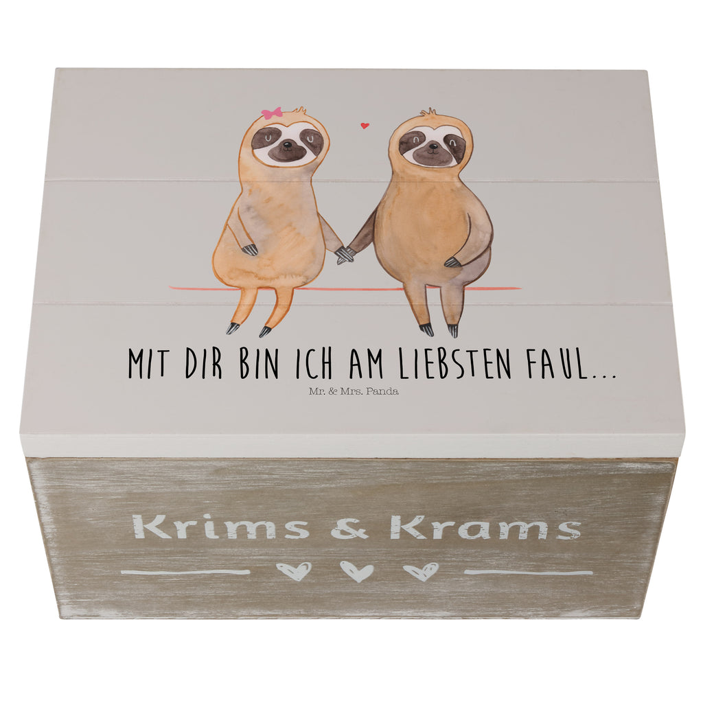 Holzkiste Faultier Pärchen Holzkiste, Kiste, Schatzkiste, Truhe, Schatulle, XXL, Erinnerungsbox, Erinnerungskiste, Dekokiste, Aufbewahrungsbox, Faultier, Faultier Geschenk, Faultier Deko, Faultiere, faul, Lieblingstier, Liebe, Liebespaar, Faultierliebe, Faultierpärchen, verliebt, verlobt, gemeinsam, relaxen, Pärchen, Beziehung, Langsamkeit