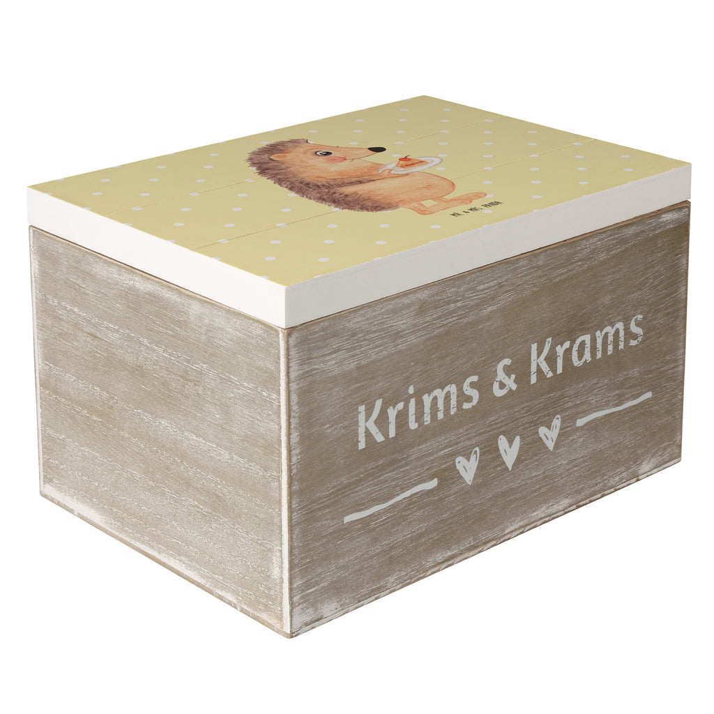 Holzkiste Igel mit Kuchenstück Holzkiste, Kiste, Schatzkiste, Truhe, Schatulle, XXL, Erinnerungsbox, Erinnerungskiste, Dekokiste, Aufbewahrungsbox, Tiermotive, Gute Laune, lustige Sprüche, Tiere, Igel, Essen Spruch, Kuchen, Backen Geschenk, Kuchen backen, Einladung Party, Geburtstagskuchen, Torte