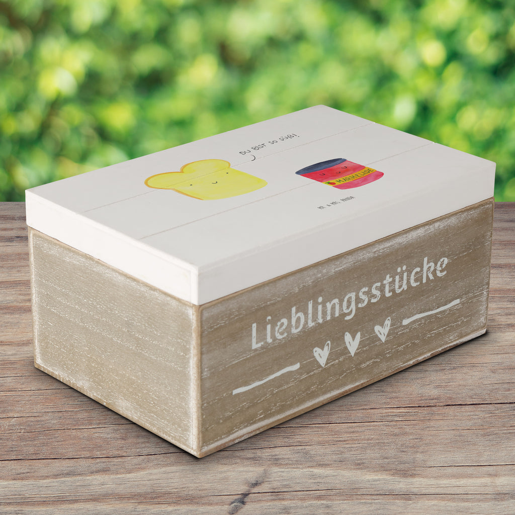 Holzkiste Toast & Marmelade Holzkiste, Kiste, Schatzkiste, Truhe, Schatulle, XXL, Erinnerungsbox, Erinnerungskiste, Dekokiste, Aufbewahrungsbox, Tiermotive, Gute Laune, lustige Sprüche, Tiere, Toast, Marmelade, Dreamteam, süße Postkarte, süß, Küche Deko, Küche Spruch, Frühstück Einladung, Brot, Toastbrot