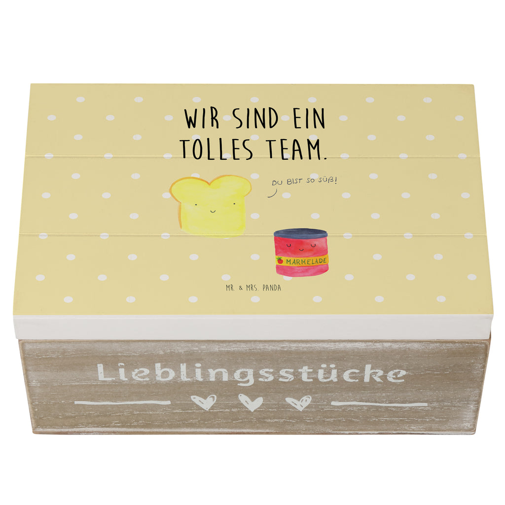 Holzkiste Toast & Marmelade Holzkiste, Kiste, Schatzkiste, Truhe, Schatulle, XXL, Erinnerungsbox, Erinnerungskiste, Dekokiste, Aufbewahrungsbox, Tiermotive, Gute Laune, lustige Sprüche, Tiere, Toast, Marmelade, Dreamteam, süße Postkarte, süß, Küche Deko, Küche Spruch, Frühstück Einladung, Brot, Toastbrot