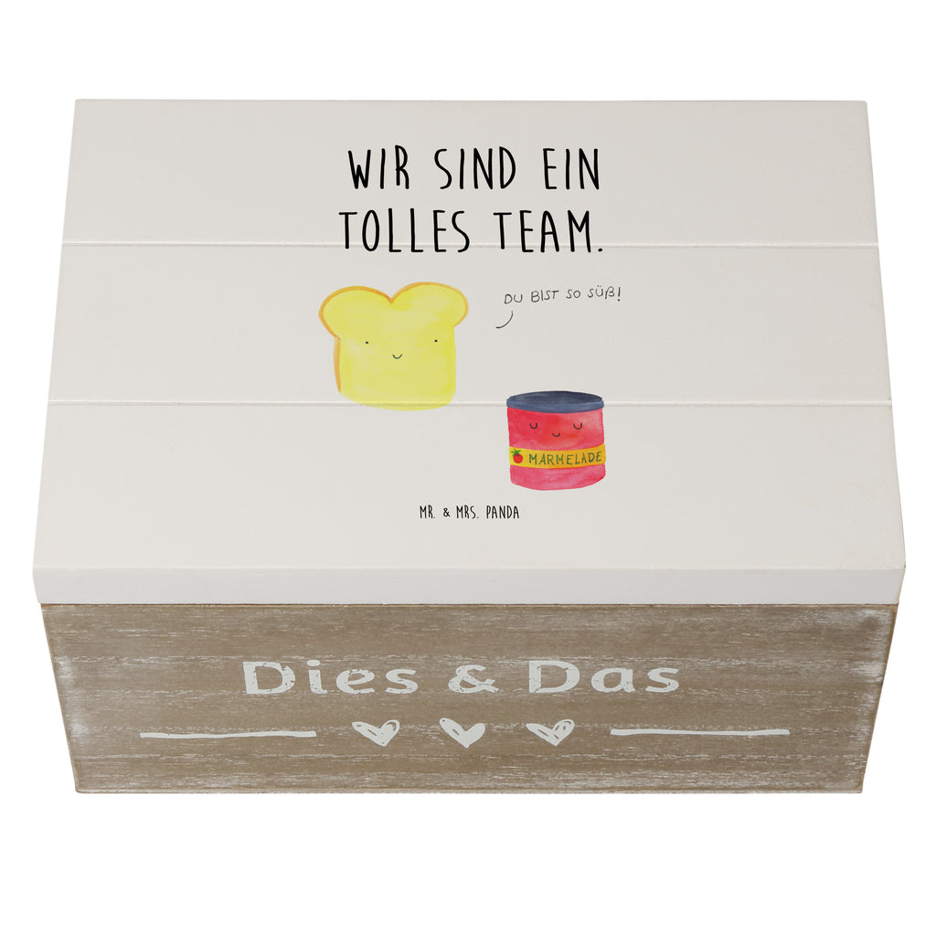 Holzkiste Toast & Marmelade Holzkiste, Kiste, Schatzkiste, Truhe, Schatulle, XXL, Erinnerungsbox, Erinnerungskiste, Dekokiste, Aufbewahrungsbox, Tiermotive, Gute Laune, lustige Sprüche, Tiere, Toast, Marmelade, Dreamteam, süße Postkarte, süß, Küche Deko, Küche Spruch, Frühstück Einladung, Brot, Toastbrot