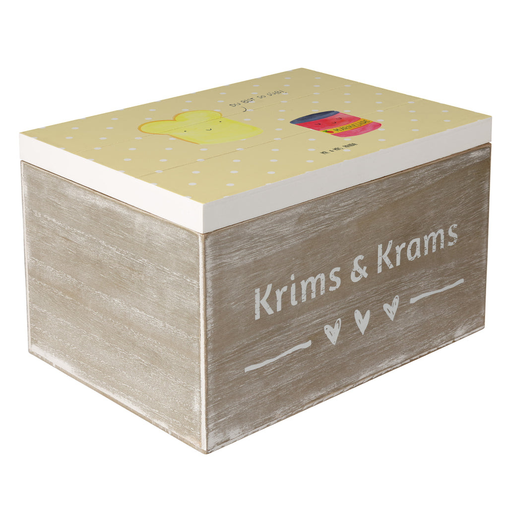 Holzkiste Toast & Marmelade Holzkiste, Kiste, Schatzkiste, Truhe, Schatulle, XXL, Erinnerungsbox, Erinnerungskiste, Dekokiste, Aufbewahrungsbox, Tiermotive, Gute Laune, lustige Sprüche, Tiere, Toast, Marmelade, Dreamteam, süße Postkarte, süß, Küche Deko, Küche Spruch, Frühstück Einladung, Brot, Toastbrot