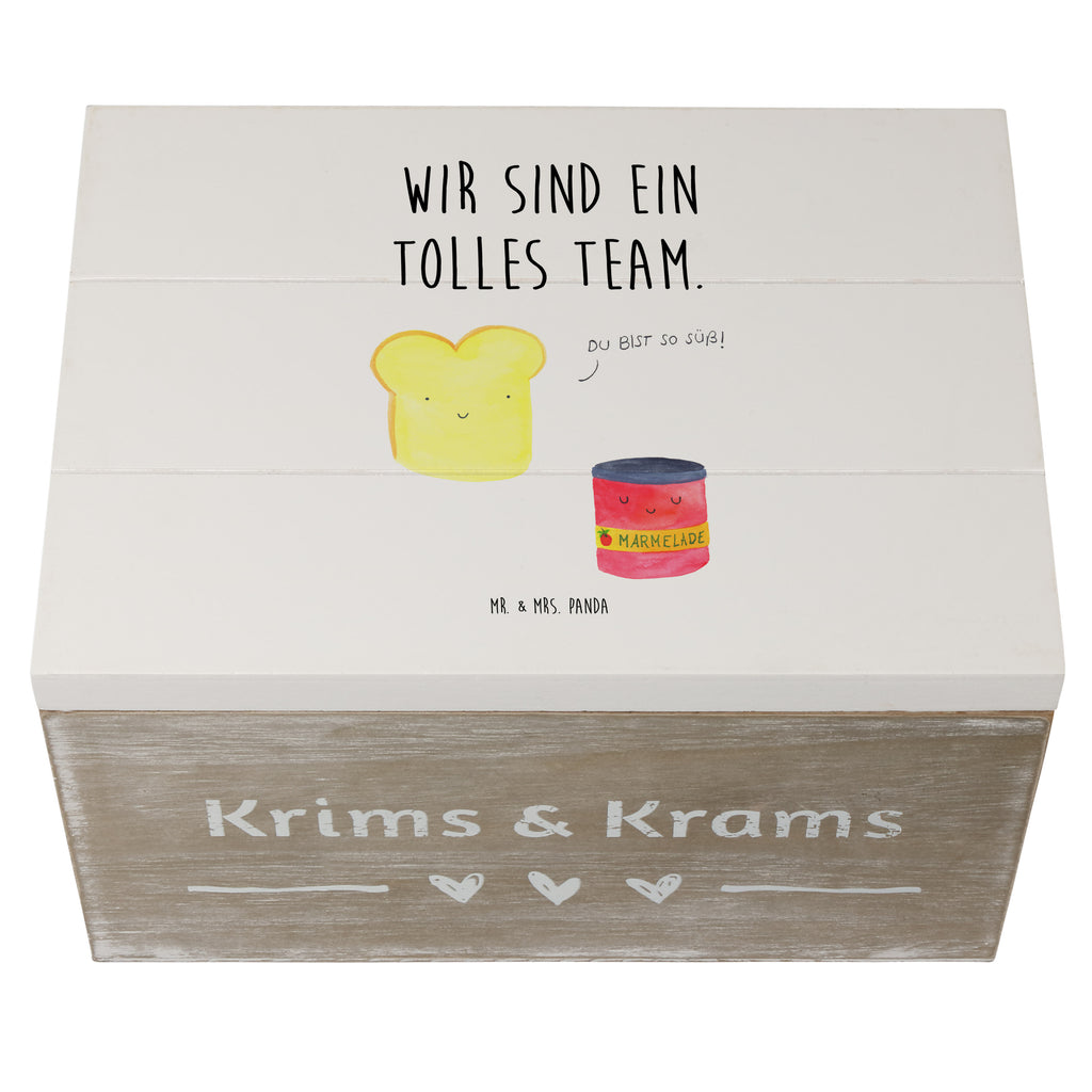 Holzkiste Toast & Marmelade Holzkiste, Kiste, Schatzkiste, Truhe, Schatulle, XXL, Erinnerungsbox, Erinnerungskiste, Dekokiste, Aufbewahrungsbox, Tiermotive, Gute Laune, lustige Sprüche, Tiere, Toast, Marmelade, Dreamteam, süße Postkarte, süß, Küche Deko, Küche Spruch, Frühstück Einladung, Brot, Toastbrot