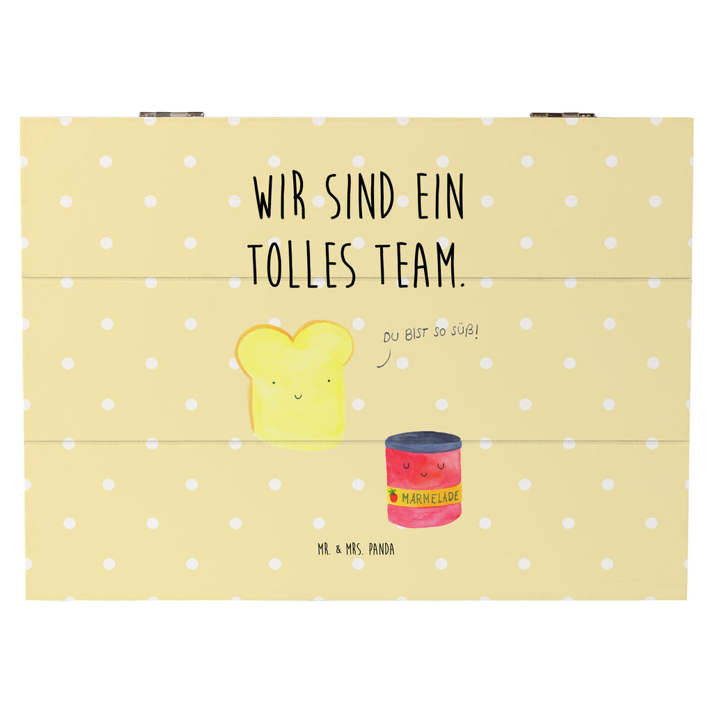 Holzkiste Toast & Marmelade Holzkiste, Kiste, Schatzkiste, Truhe, Schatulle, XXL, Erinnerungsbox, Erinnerungskiste, Dekokiste, Aufbewahrungsbox, Tiermotive, Gute Laune, lustige Sprüche, Tiere, Toast, Marmelade, Dreamteam, süße Postkarte, süß, Küche Deko, Küche Spruch, Frühstück Einladung, Brot, Toastbrot